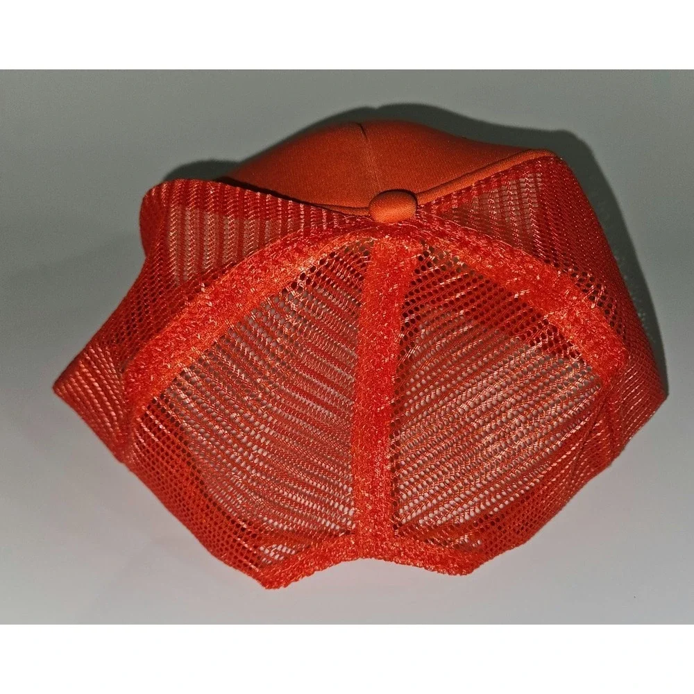 Vintage Wayne Paving Co Inc Trucker Hat Mesh Snapback Cap Orange Deadstock KC